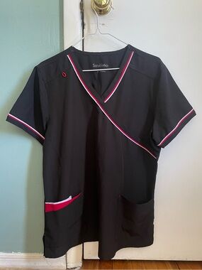 Black Medical Scrub Top